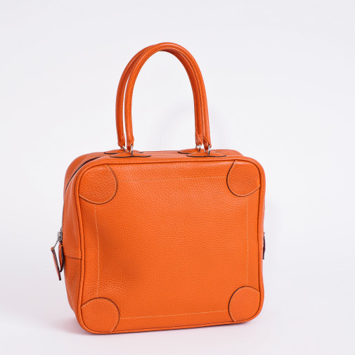 Handbag Omnibus grained pumpkin leather