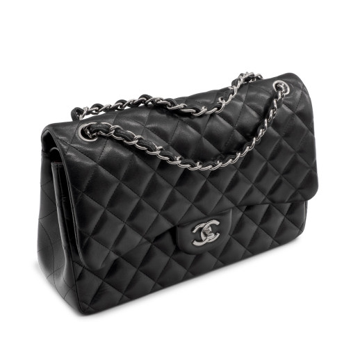 Sac à main Chanel Timeless Jumbo en cuir matelassé noir