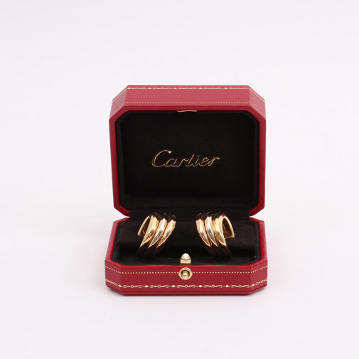 Pair of ear clips Trinity 3 golds