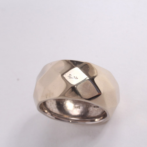 Faceted ring white gold 18k