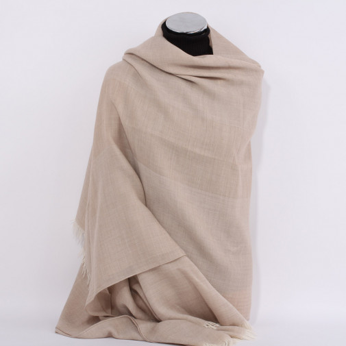 Stole Grand H beige Cashmere and wool