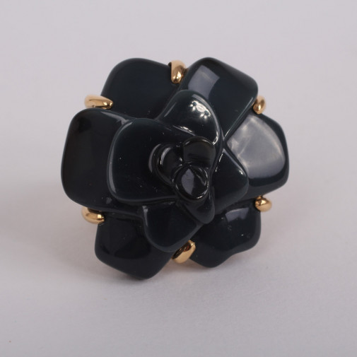 Camélia ring Large Model limited edition in blue onyx