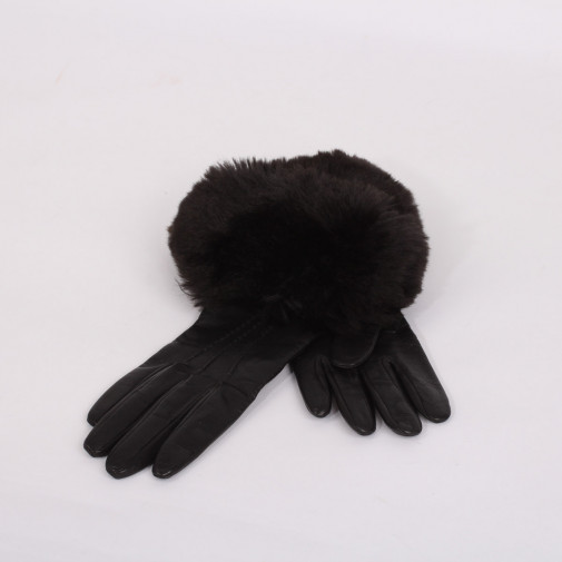 Black leather gloves size 6 1/2