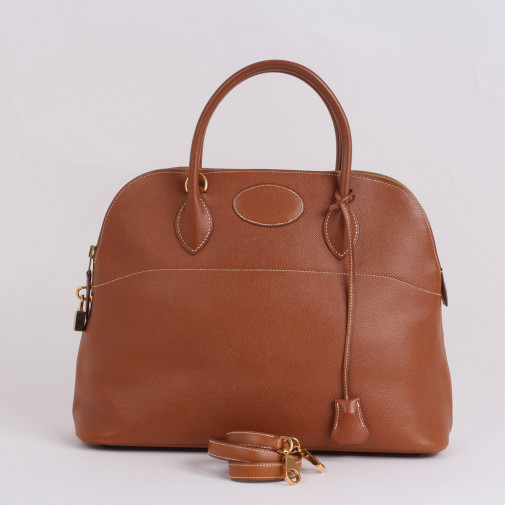 Handbag Bolide 37  Courchevel gold leather