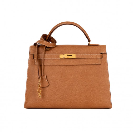 Handbag Kelly 32 Piqué Sellier gold Courchevel leather