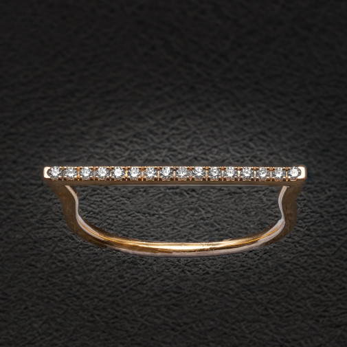Ring Gatsby Barette pink gold 18k and diamonds.