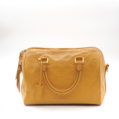 Speedy 25 shoulder bag in leather Monogram Empreinte Safran Impérial