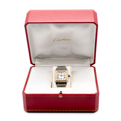 Montre mixte Santos Galbée acier et or
