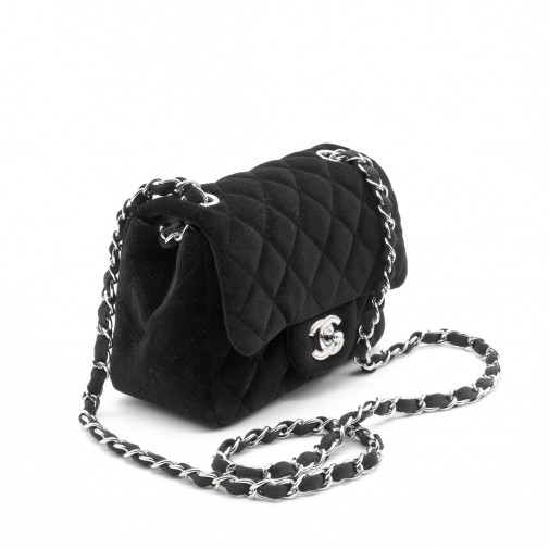 Sac Mini Classique en velours noir