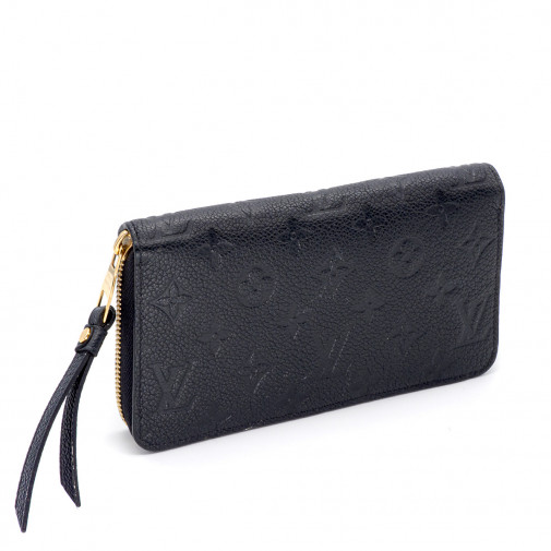 Portefeuille Zippy cuir Monogram Empreinte noir