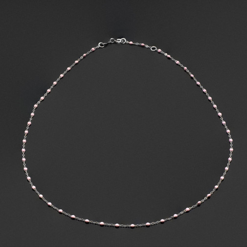 Collier rose bébé Classique Gigi, or blanc, 42 cm