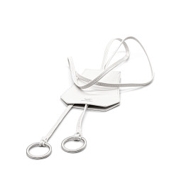 Collier Clochette-Clés  Le Touquet en cuir blanc
