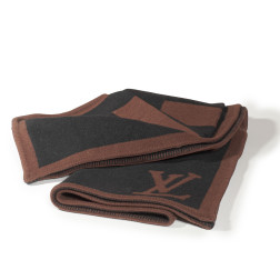 Couverture de voyage Annapurna en laine 85% et 15% cachemire Chocolat et noir