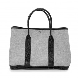 Sac Garden Party 36 en toile et cuir noir