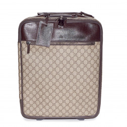 Valise cabine a roulette en toile GG Supreme beige
