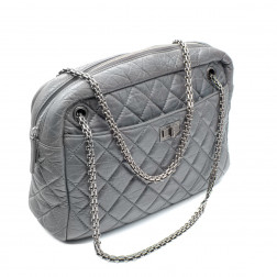 Sac Camera 2.55 G.M en cuir vieilli gris