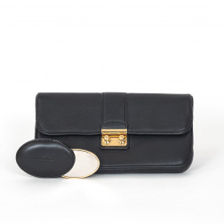 Clutch Slim Sofia Coppola in smooth black calfskin Large Model