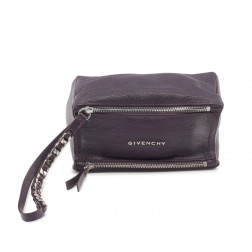 Pandora Mini clutch in burgundy grained leather (purple)
