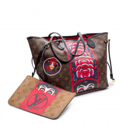 Neverfull bag in Monogram Limited Edition Kabuki Sticker canvas.