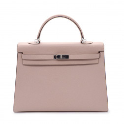 Piqué Sellier Kelly 35 handbag in dragée pink Epsom leather