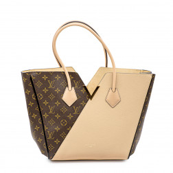 Kimono handbag in Monogram canvas and beige leather.