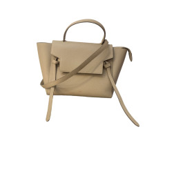 Sac à main Belt en cuir gréné taupe
