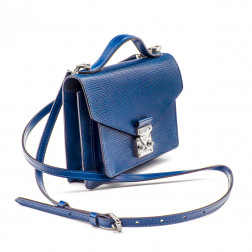 Sac à main Monceau BB en cuir épi bleu Celeste