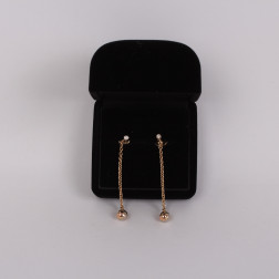Long earrings pendants 3 golds 18k