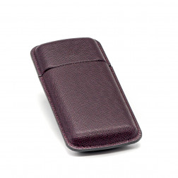 Gipse 3 cigar case, mahogany Taiga leather