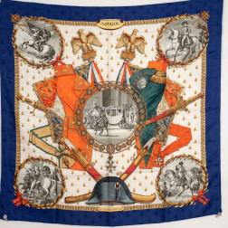 Scarf Napoléon damasked silk
