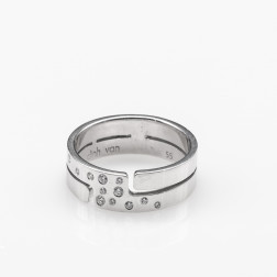Ring Seventies Medium Model white gold 18k and diamonds