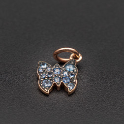 Charm DODO Rose gold butterfly set with sapphires