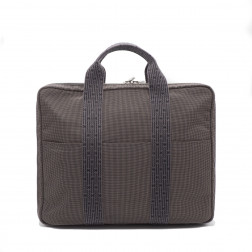 Briefcase and computer bag in gray canvas