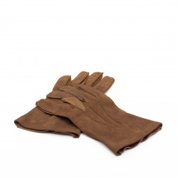 Pair of lambskin and suede gloves for men