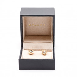 Pair of Bulgari-Bulgari 18k rose gold and diamond earrings 0.20 cts