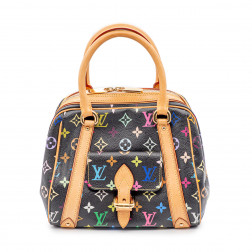 Sac à main Priscilla en toile Monogram Multicolore noir
