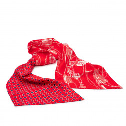 Scarf red silk