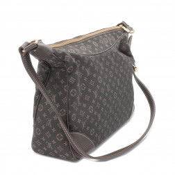 Sac Boulogne en toile Mini-Monogram Lin chocolat.