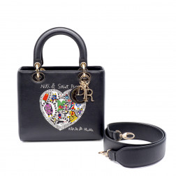 Sac Lady Dior Edition Limitée Niki de saint Phalle en cuir noir 