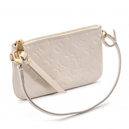 Mini-pochette accessoires en cuir Empreinte blanc