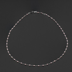 Collier rose bébé Classique Gigi, or blanc, 42 cm