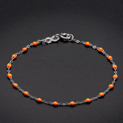 Bracelet saumon Classique Gigi, or blanc, 17 cm