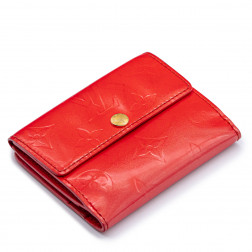 Ludlow orange-red patent leather purse