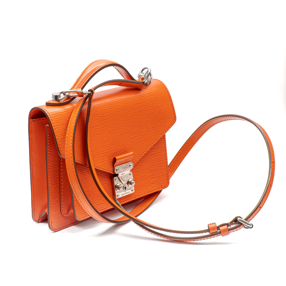 Louis Vuitton Monceau Shoulder Bag in Orange EPI Leather