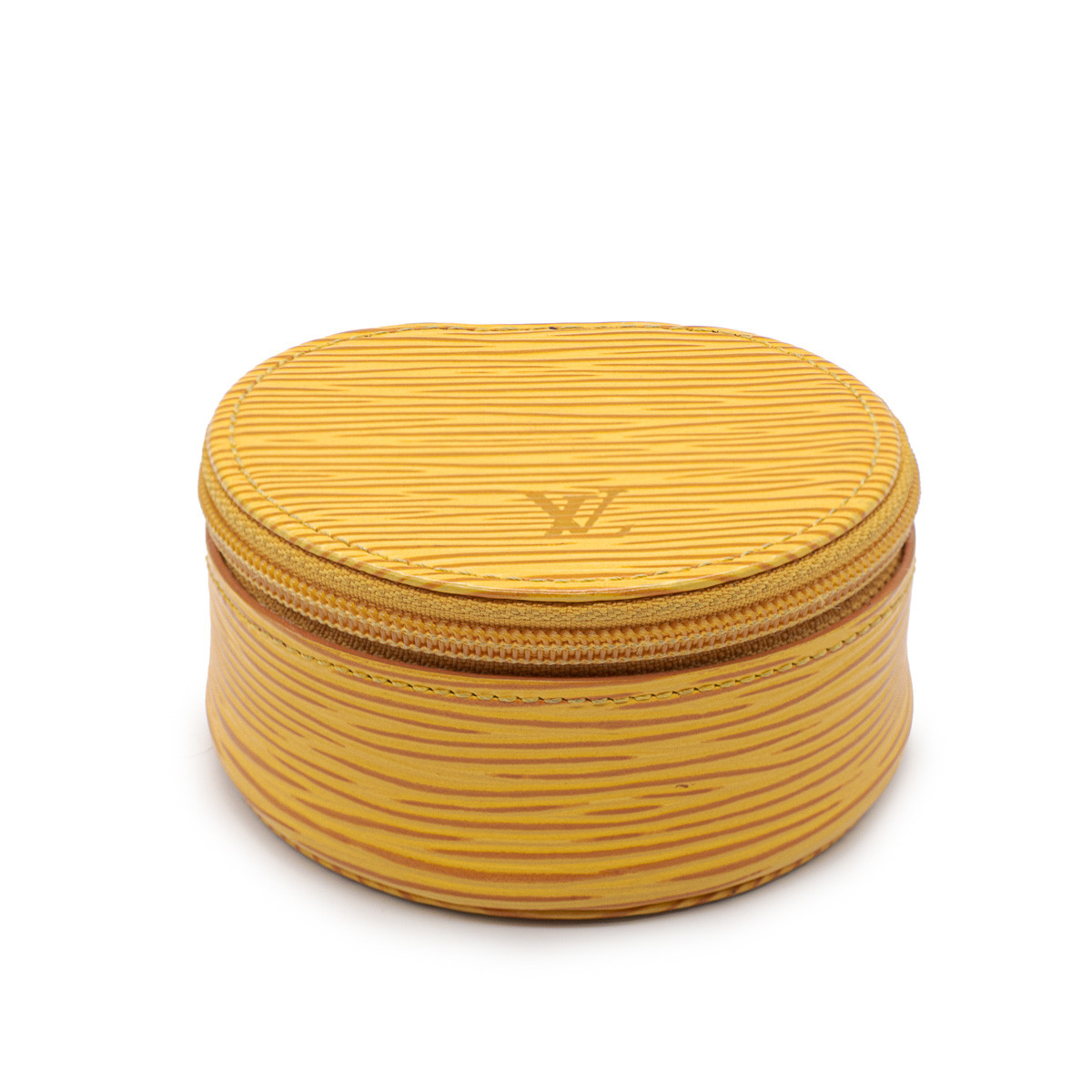 Louis Vuitton rare yellow epi leather jewelry box.