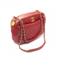 Sac à main Caméra en cuir matelassé rouge