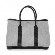 Sac Garden Party 36 en toile et cuir noir