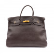 Sac Birkin 40 en cuir gréné chocolat