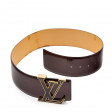 Ceinture Large en cuir verni Amarante