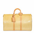 Keepall 50 beige patent leather bag